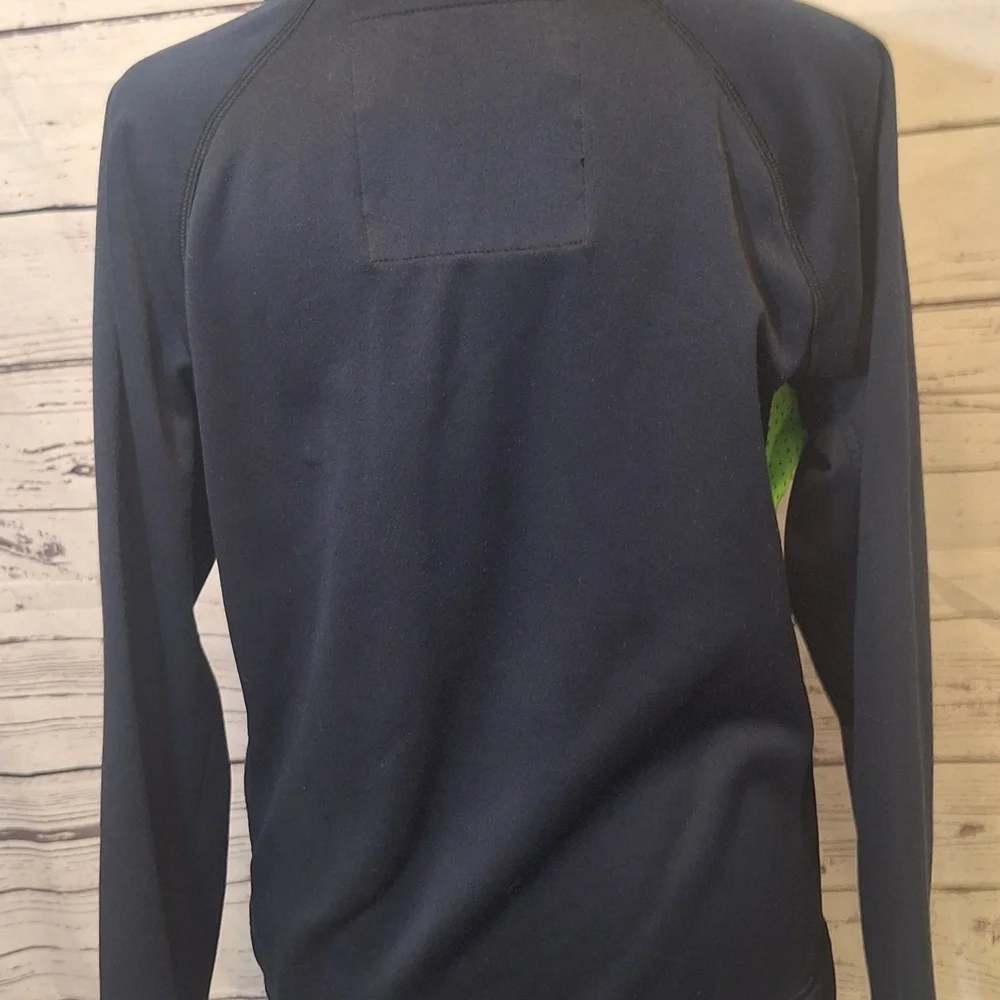 Hollister Navy & Neon Zip Up Running Hoodie Sz L #1789 - Picture 6 of 11